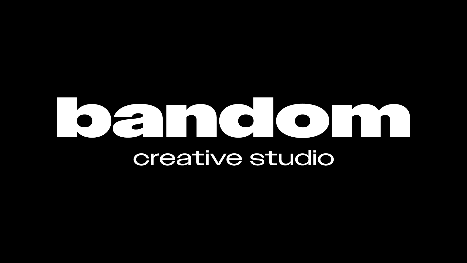 White text logo on black background reading 'bandom creative studio'.