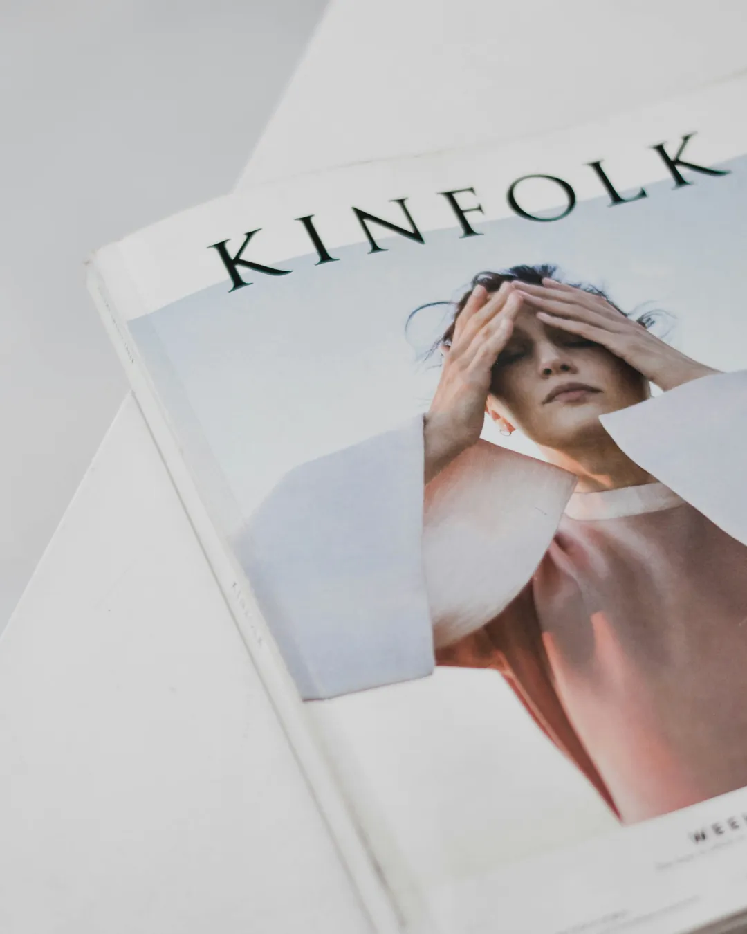 Book stack of Kinfolk books and magazines