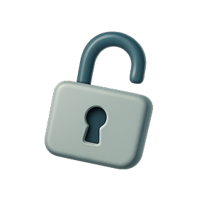 Icône représentant un cadenas ouvert, symbolise la gratuité et le sans engagement