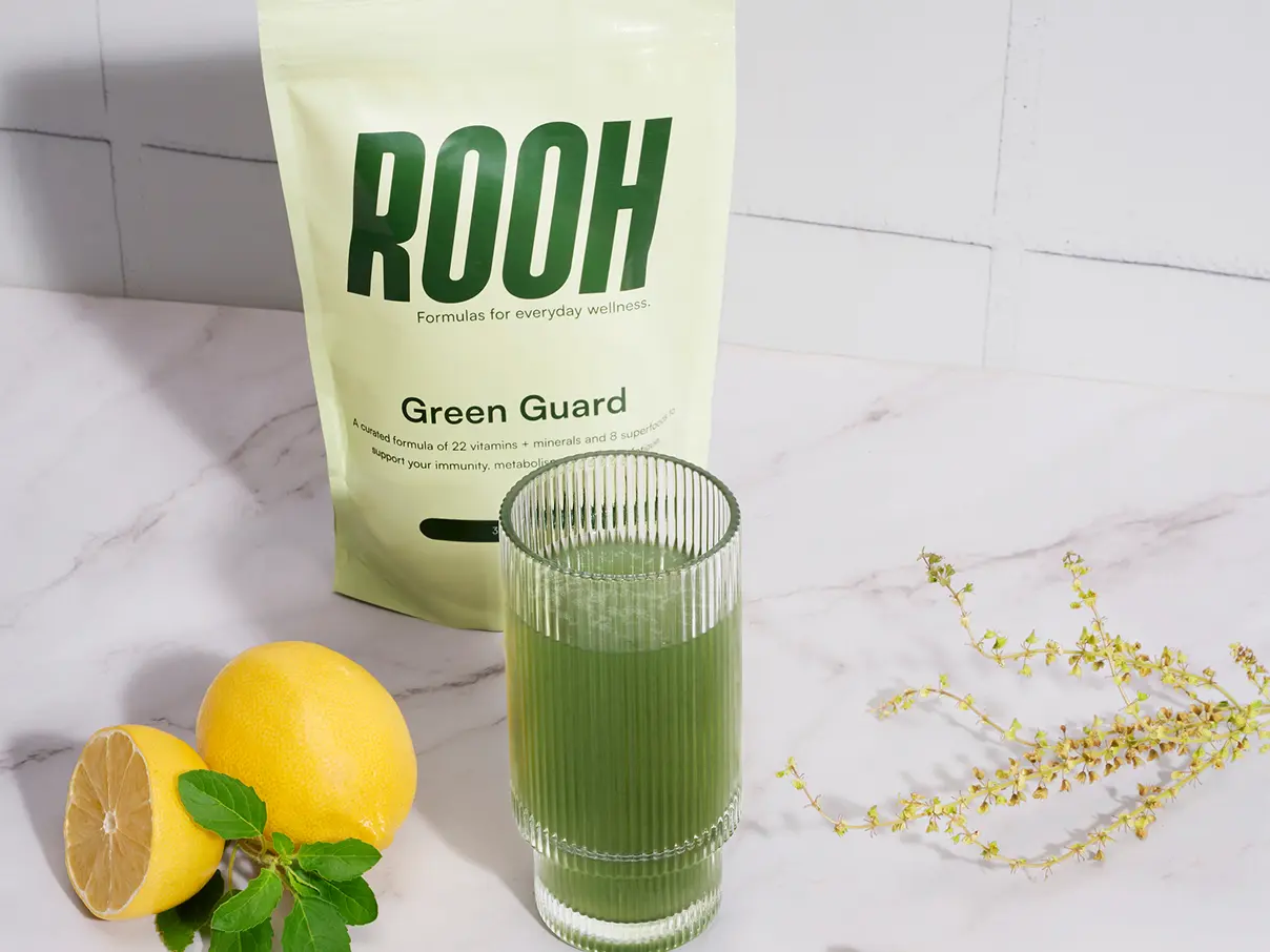 Product shot of a bag of ROOH formula.