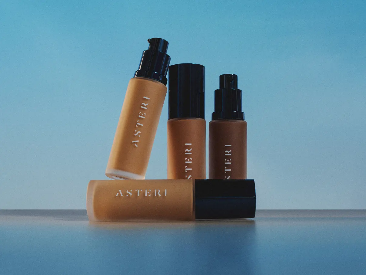 Product shot of Asteri makeup products.