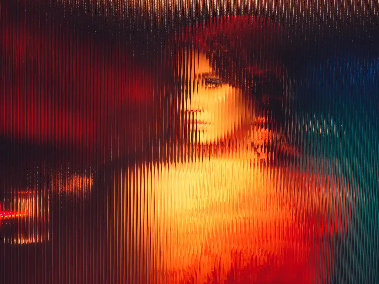 Female model posing, blurred photo.