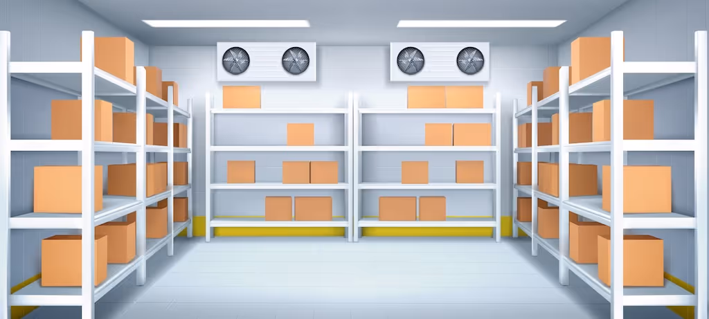 Climate-controlled warehouse with skincare products