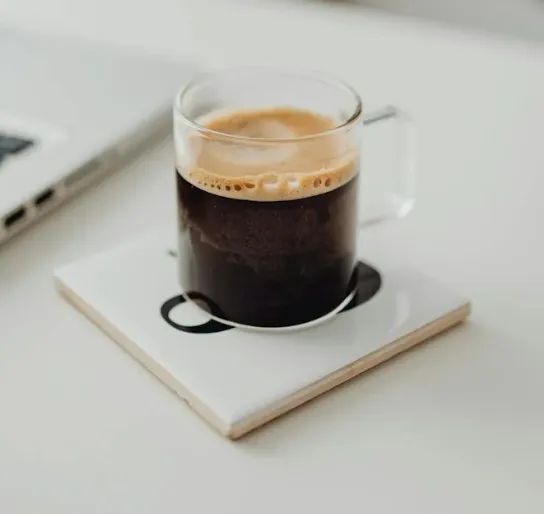 Coffee on a coaster