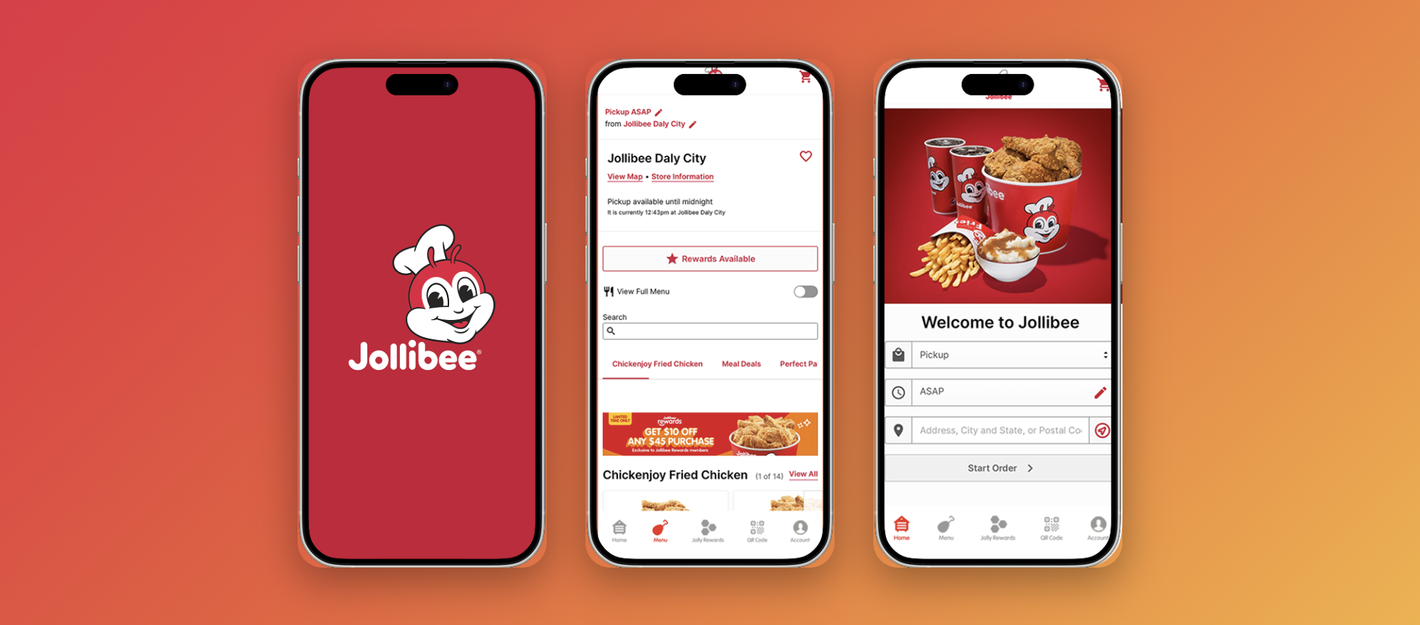 Jollibee Mobile App case study preview — redesigned menu screen with the new bottom navigation bar