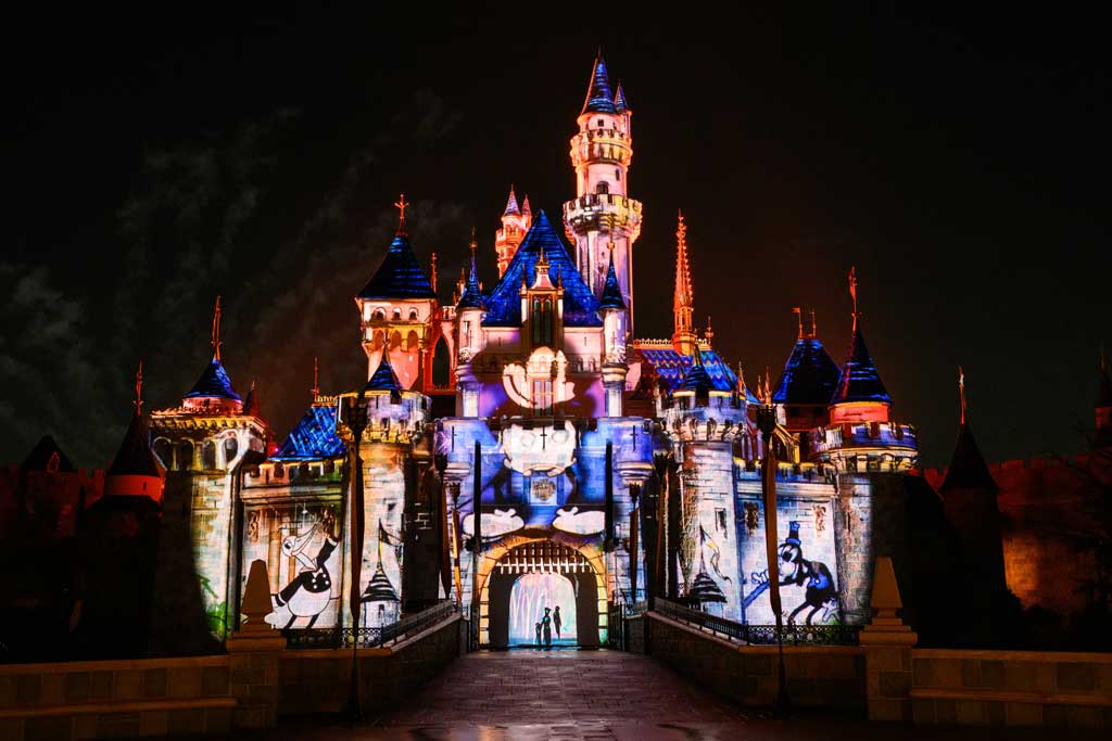 Disneyland Sleeping Beauty Castle with projection effects from Wondrous Journeys