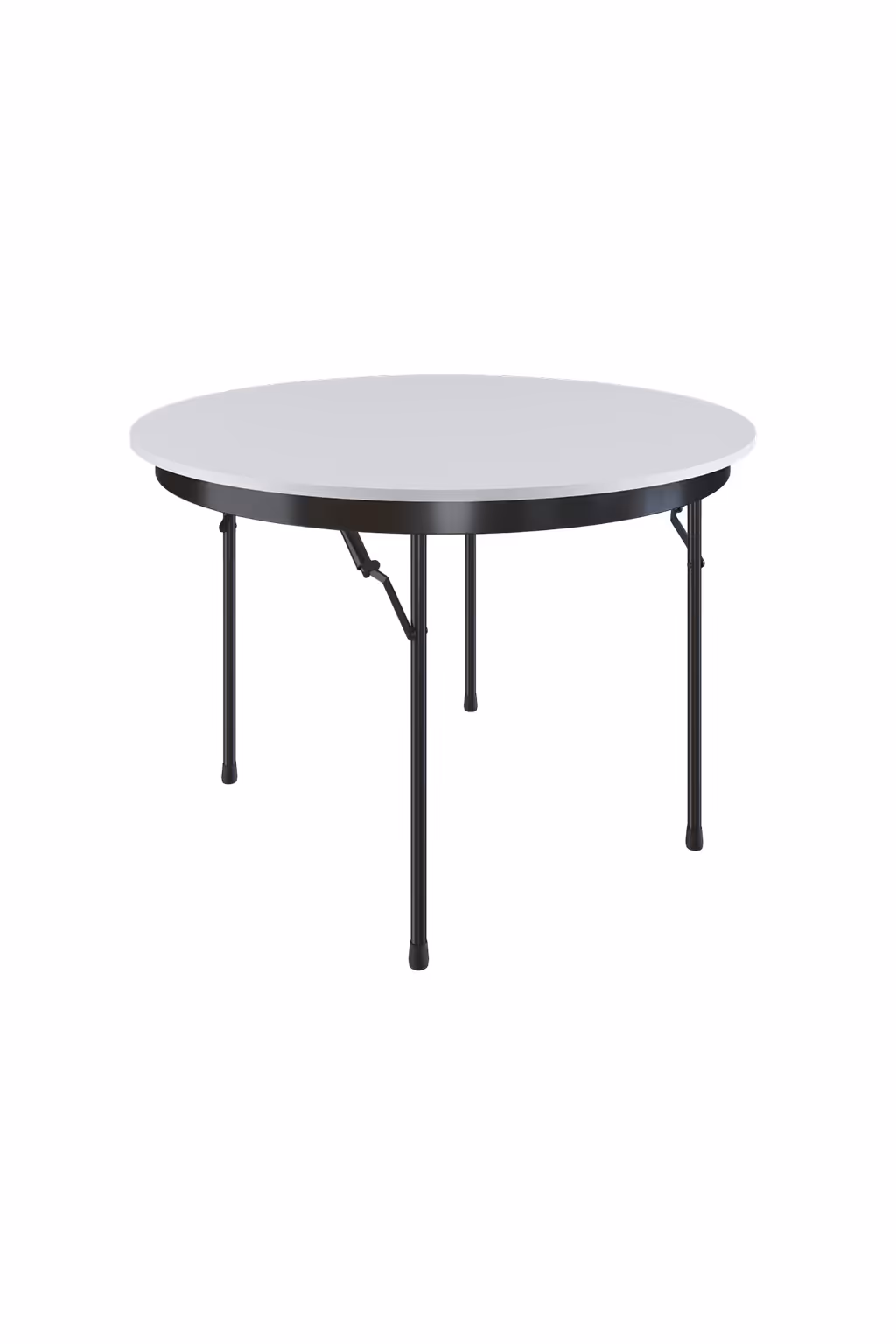 Mesa redonda Tomberlin MRF com pernas dobráveis e tampo em MDF laminado