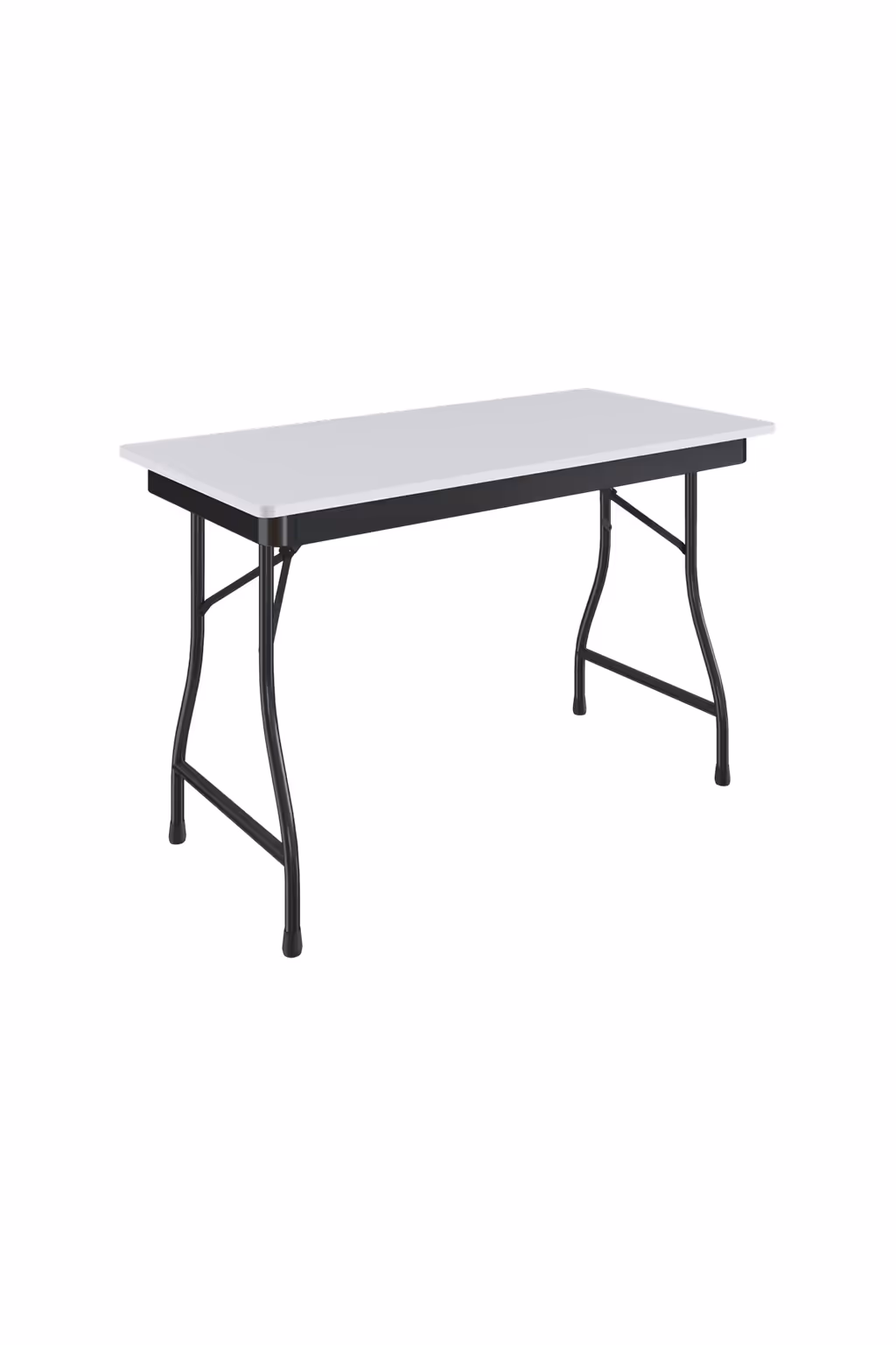 Mesa retangular Tomberlin MF com pernas dobráveis em aço carbono e tampo laminado