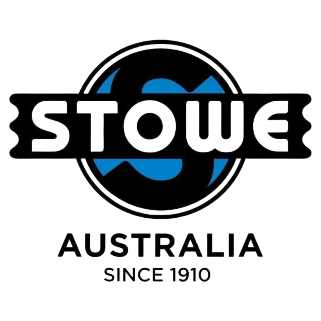 Logo with the word STOWE over a blue circle and 'AUSTRALIA SINCE 1910' underneath.