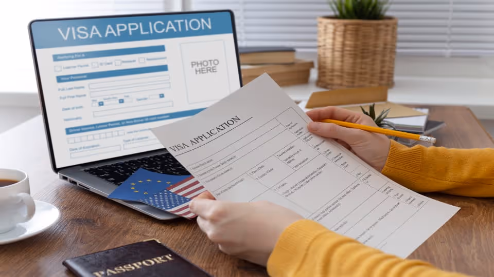 I -140 form for US, visa application beyond border 