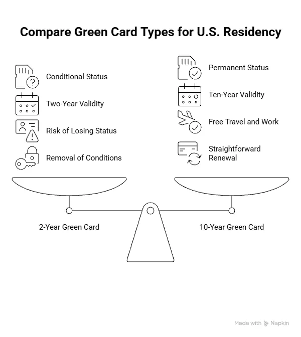 Comparing 2 year vs 10 year Green Card types - Beyond Border