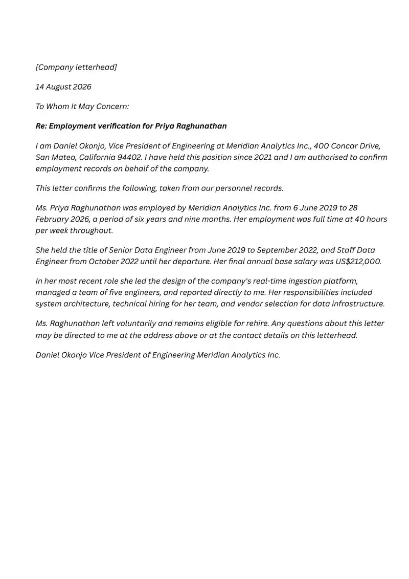 Sample Immigration Letter - Beyond Border