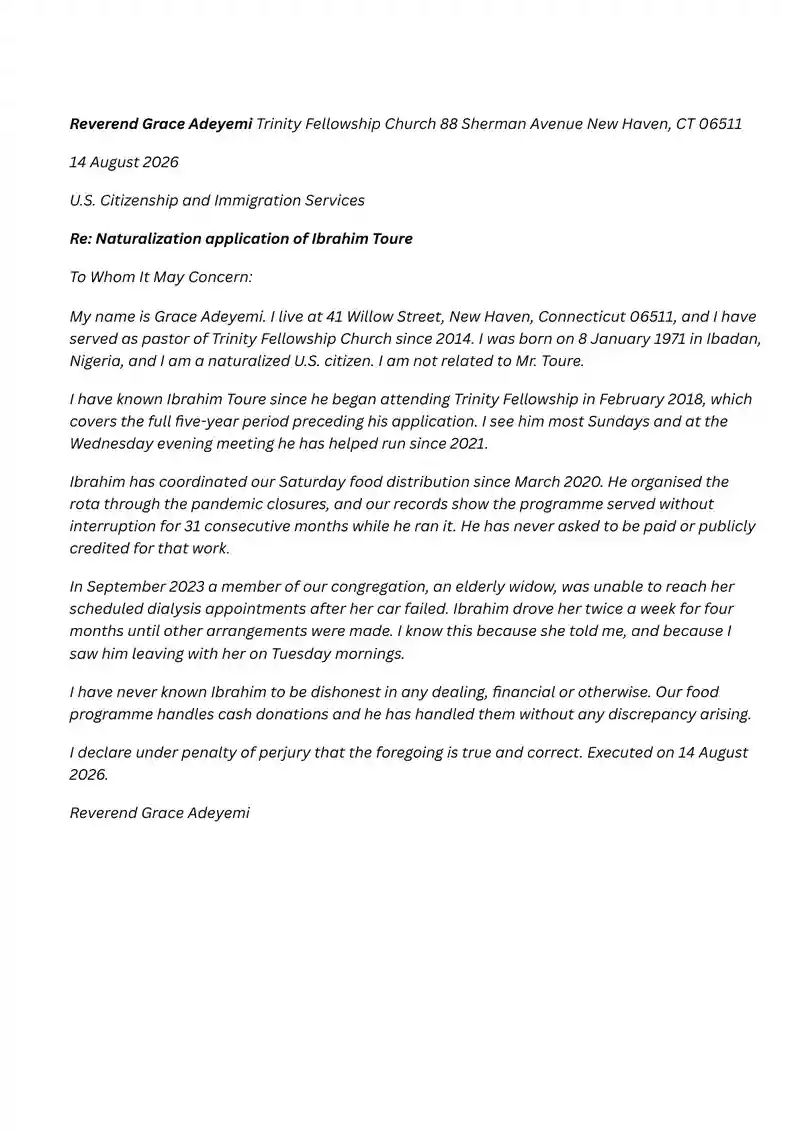Sample Immigration Letter - Beyond Border