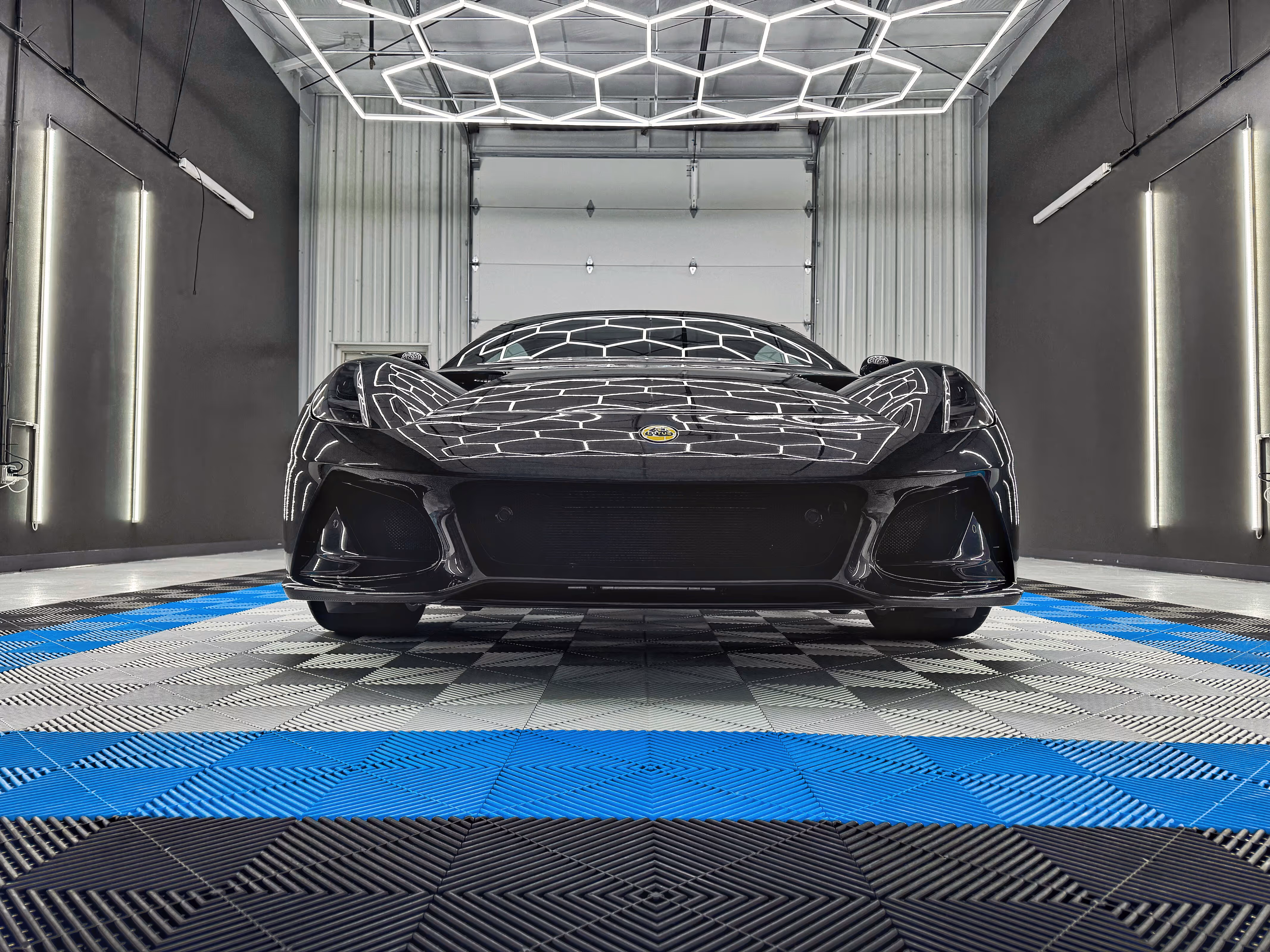 A photo from the front after applying PPF, paint protection film, to a Lotus in our Chattanooga PPF and tint shop