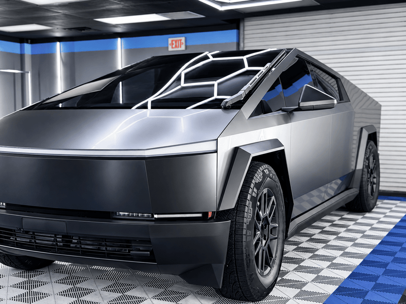 Matte gray Cybertruck PPF color change in Chattanooga TN
