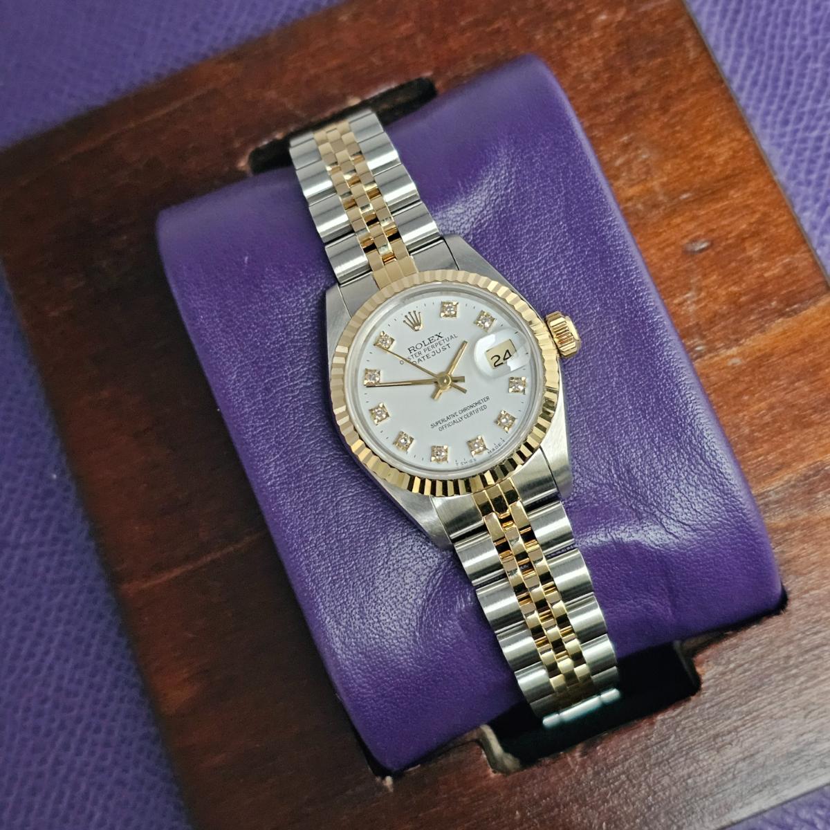 Rolex Lady-Datejust 69173 white diamond dial