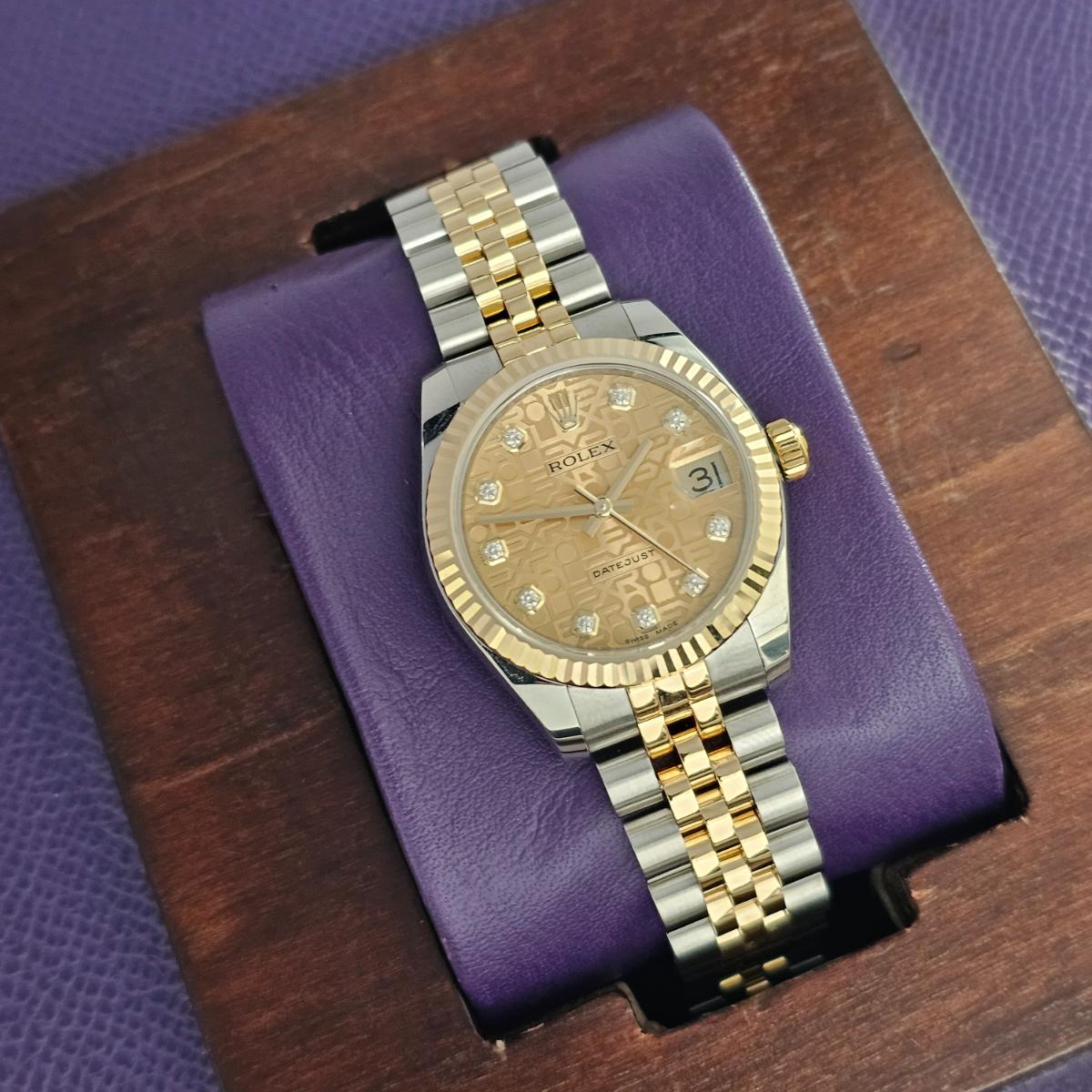 Rolex Datejust 31 178173 Champagne Rolex Logo Dial