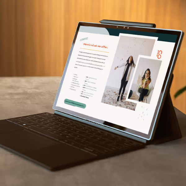 In-Spire Therapy Services website shown on a laptop.