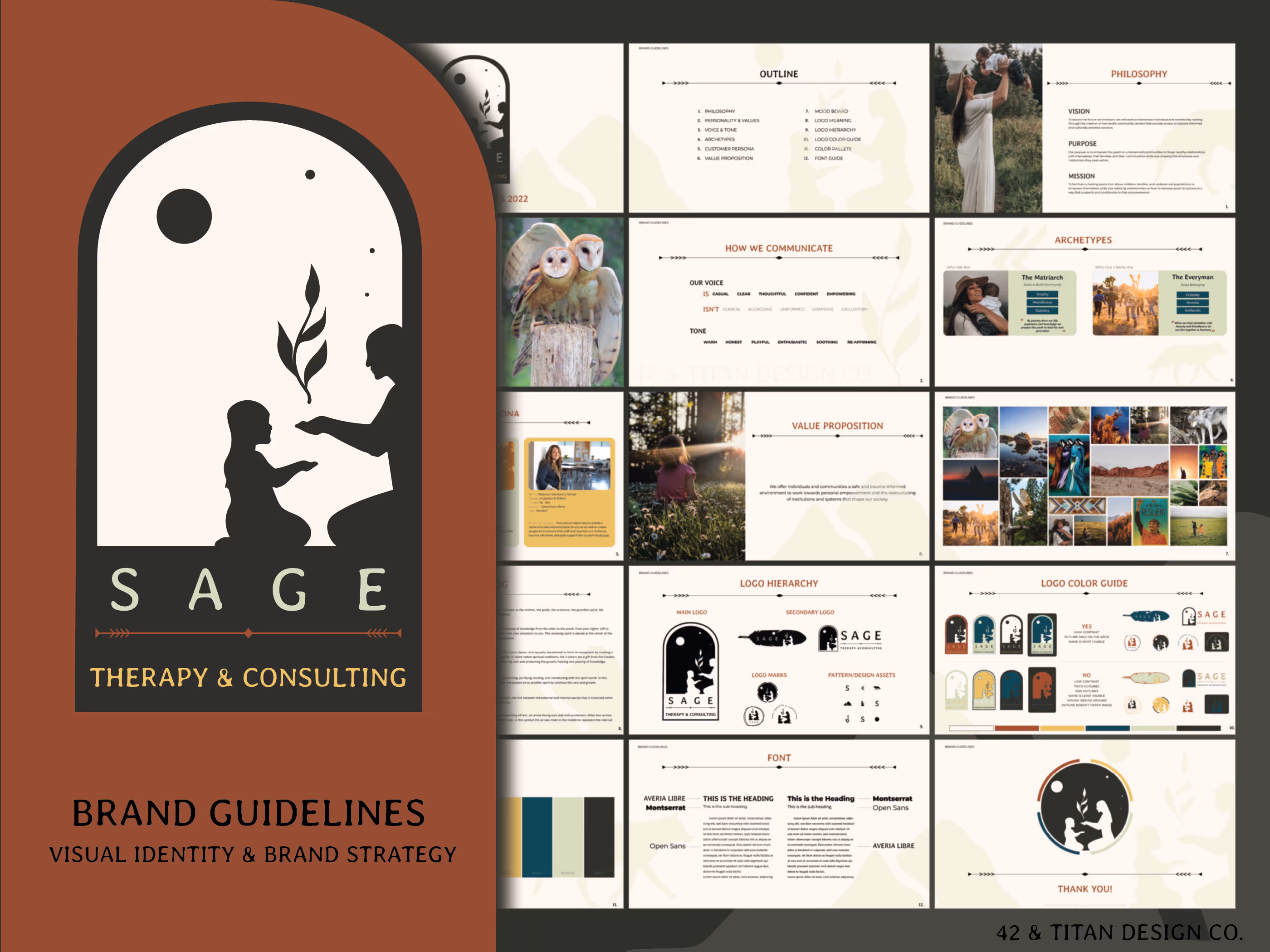 Photo of brand guidelines for Sage Therapy and Consulting