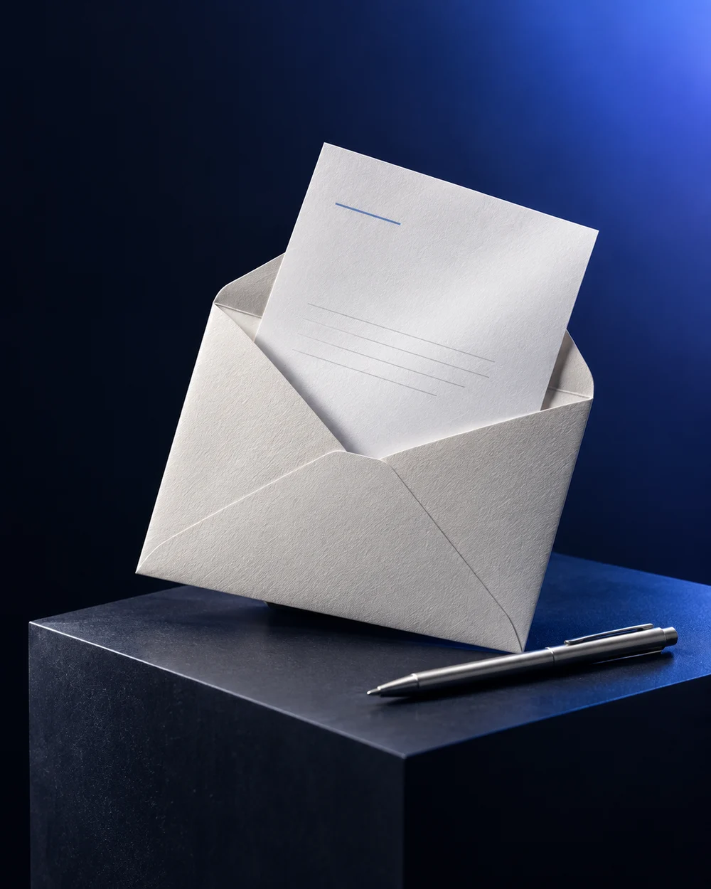 Hochwertiger Brief mit geöffnetem Umschlag als Illustration des persönlichen Mailings.