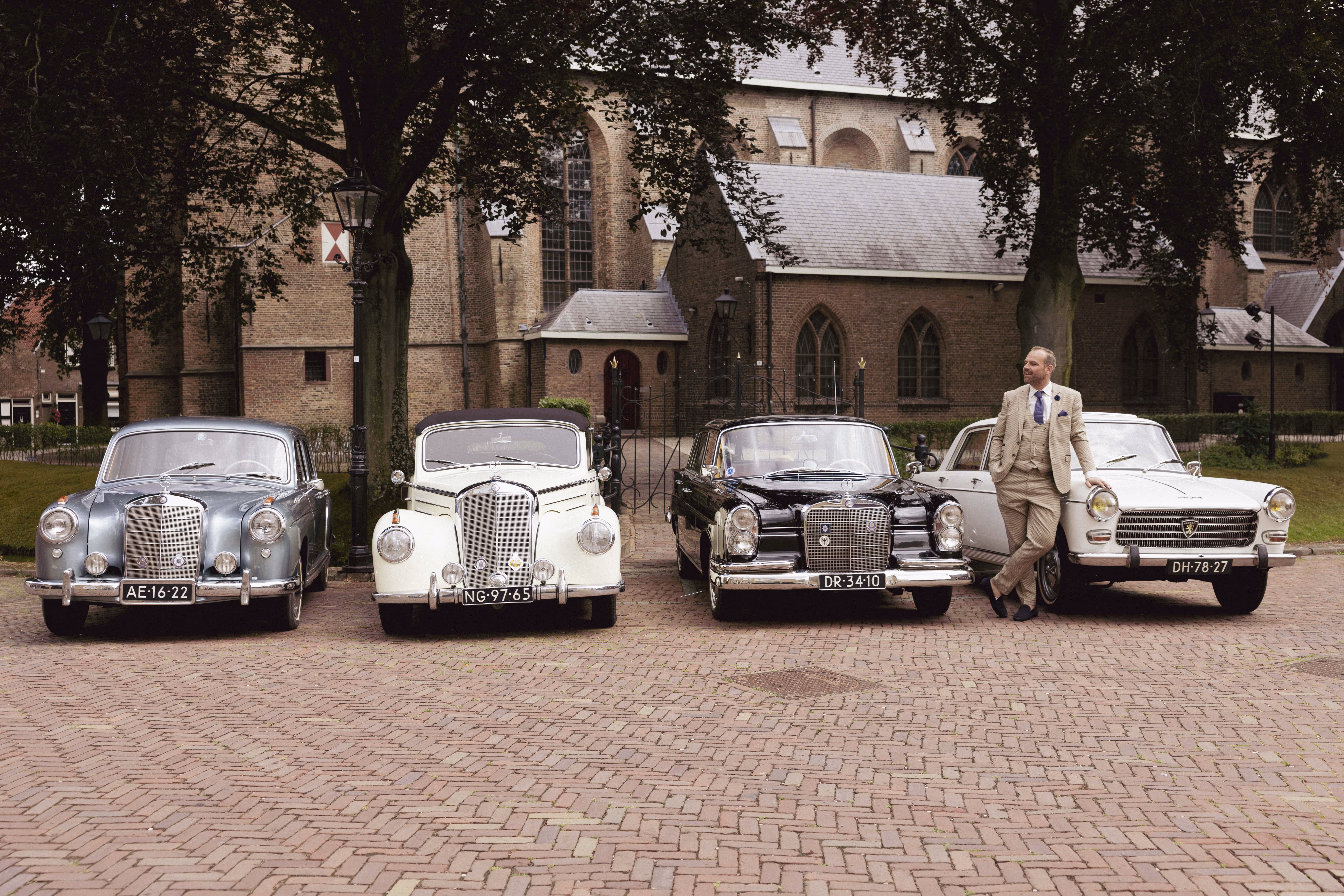 klassieke mercedes benz trouwauto huren