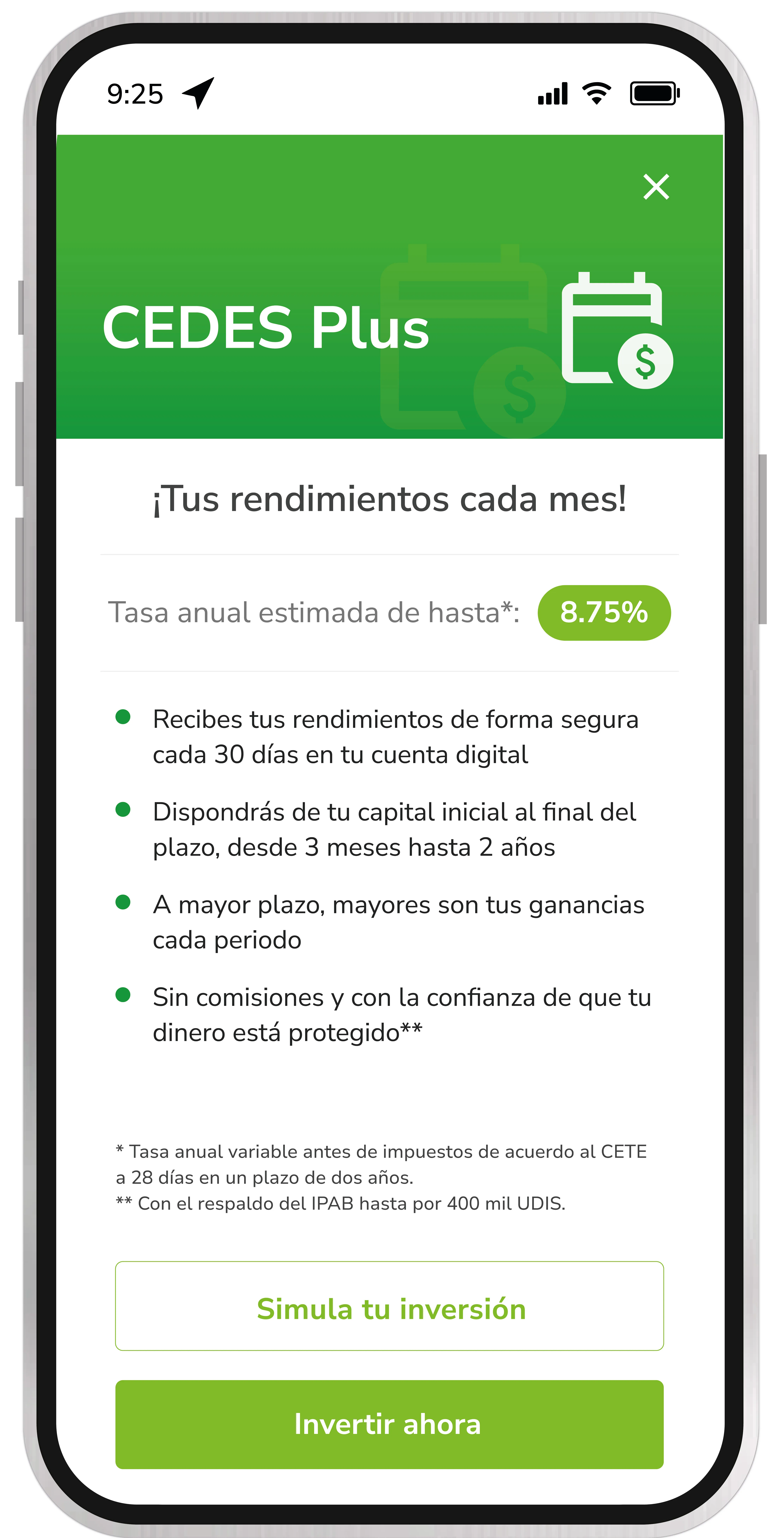 Inversión CEDES Plus