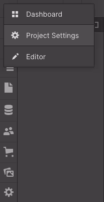 Project settings link