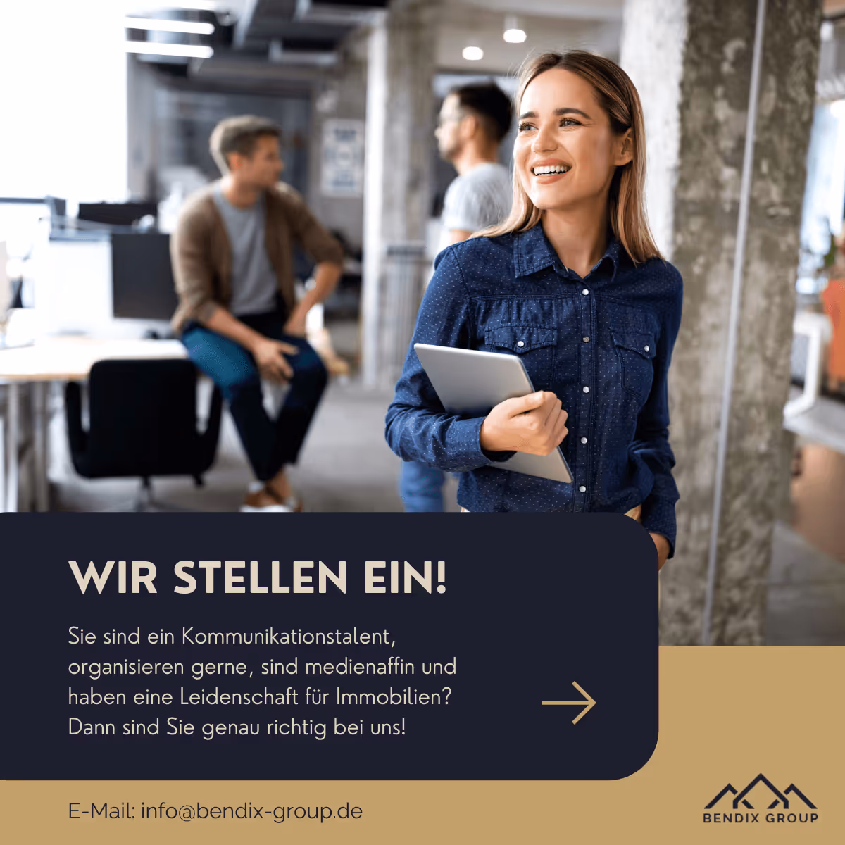 Flyer für eine Stelleneinschreibung in dem wir um eure Unterstützung bitten.