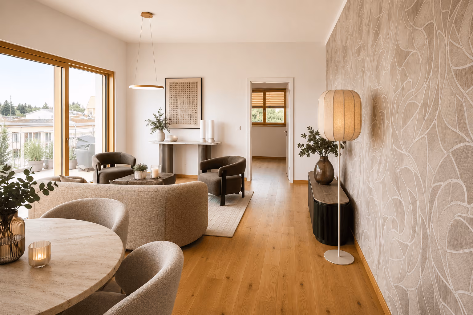 Blick ins Wohnzimmer