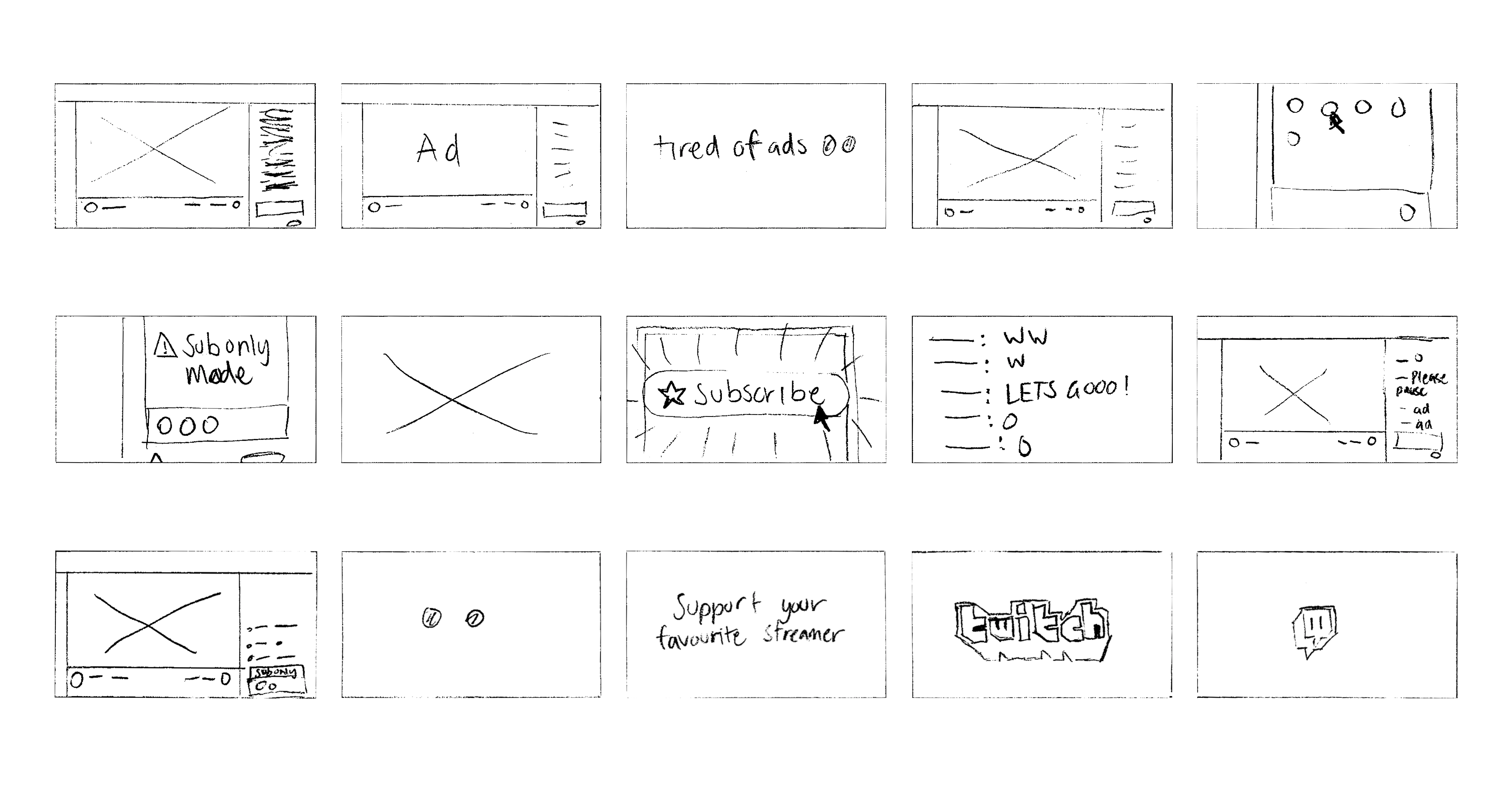 Twitch Promotional Ad Storyboard