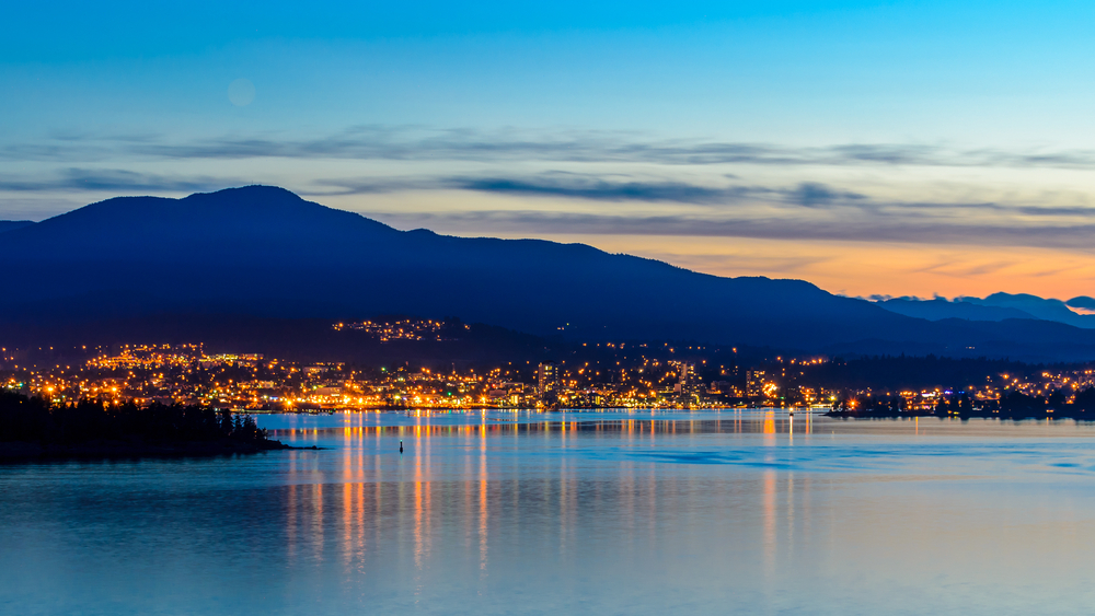 A view of Nanaimo BC from the water