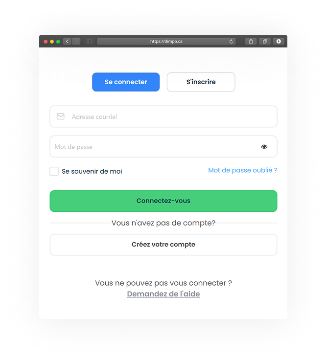 Interface de connexion au portail client MIEL pour la gestion de ses services comptables en ligne