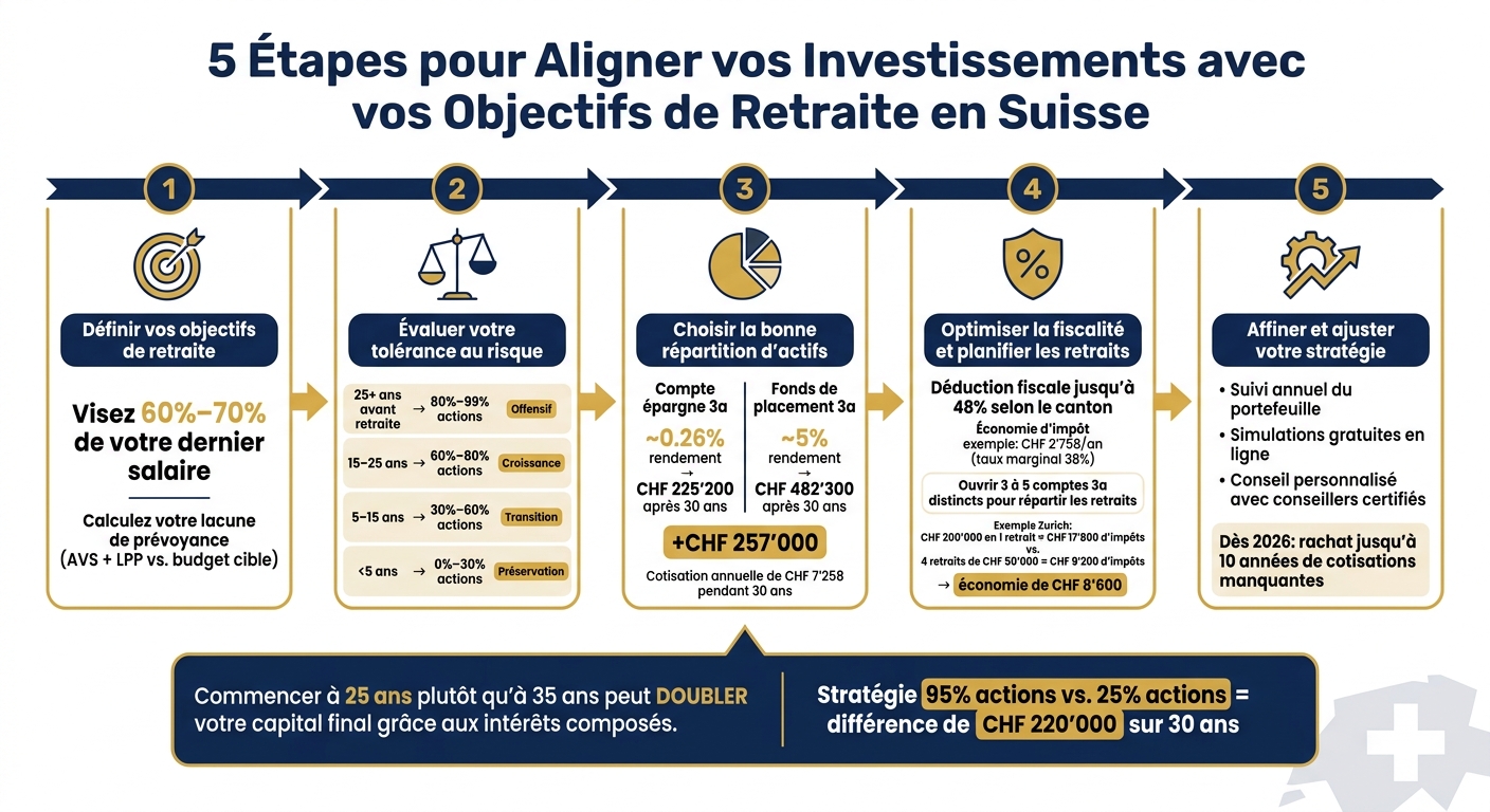 5 Étapes pour Aligner vos Investissements avec vos Objectifs de Retraite en Suisse