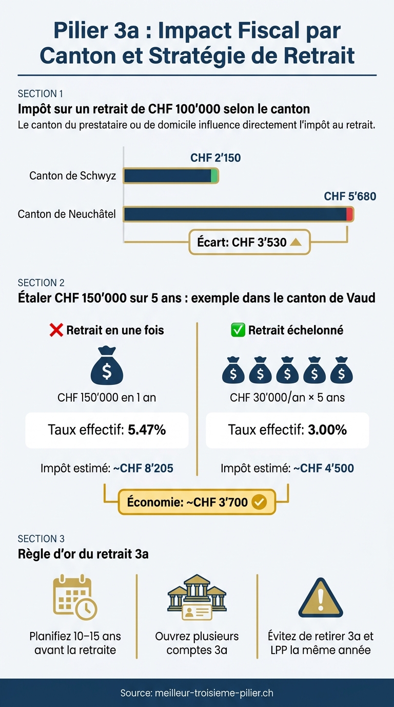 Pilier 3a : Impact Fiscal par Canton et Stratégie de Retrait