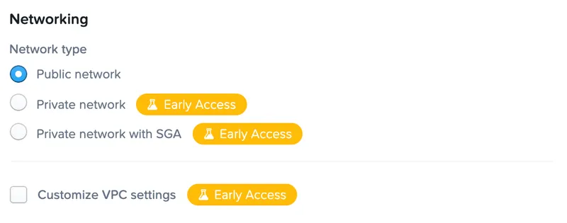 Figure 1. Create Frame Account with Public IP Addresses