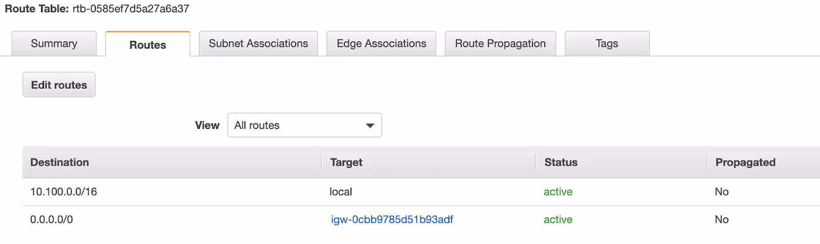 Public Subnet Route Table