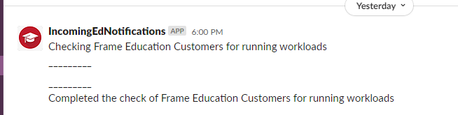 Figure 2. Slack Message Example