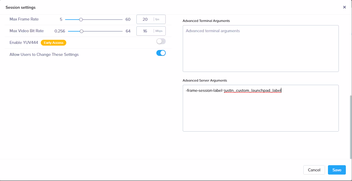 Advanced Server Arguments