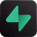 Green lightning bolt icon on a black rounded square background.
