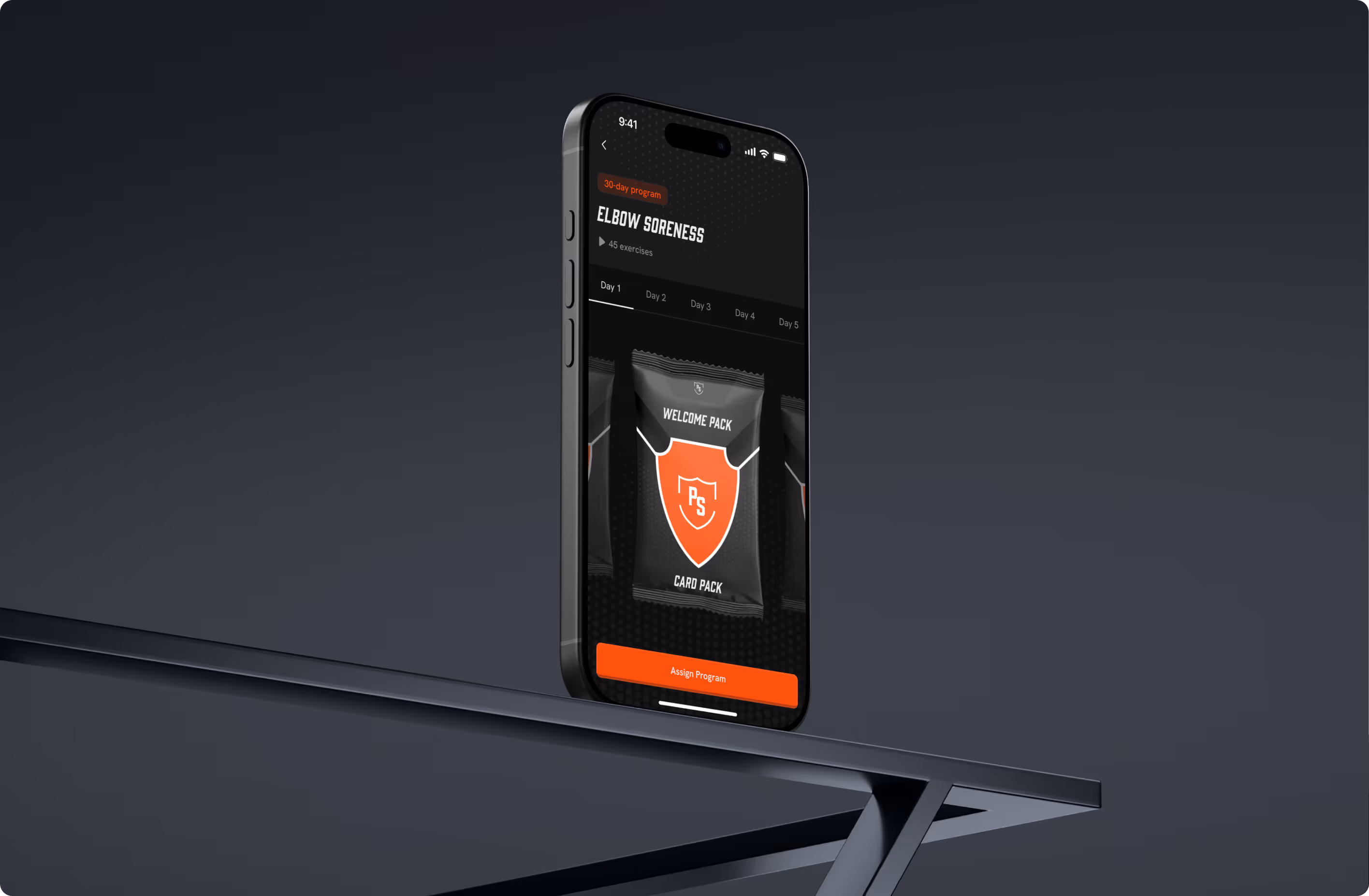 Smartphone showing activity tracker app with a circular slider set to 46 percent on a gray background.