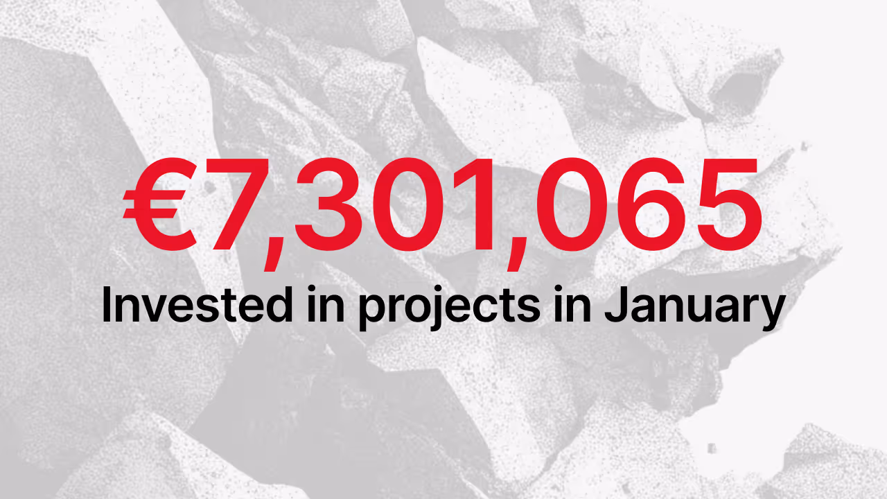 Total amount invested in projects on Maclear in January 2026: €7,301,065
