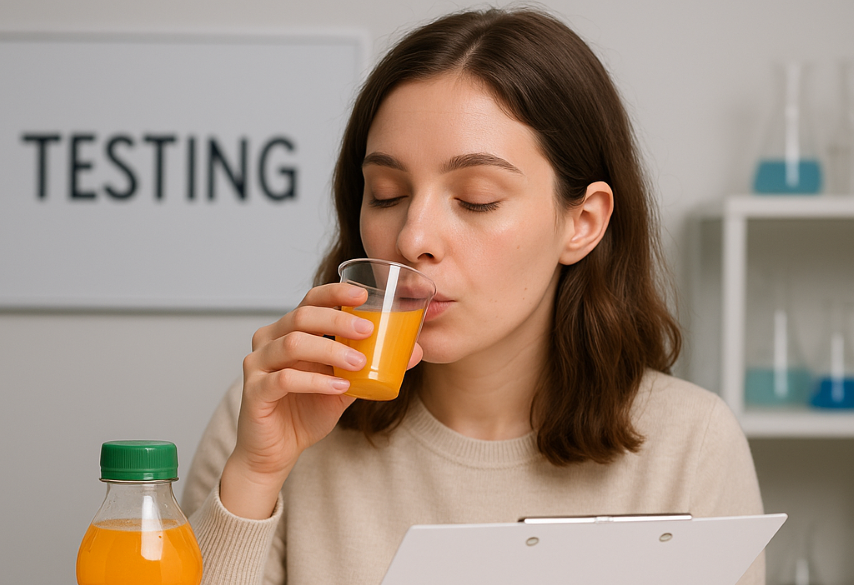 image of consumer testing juice