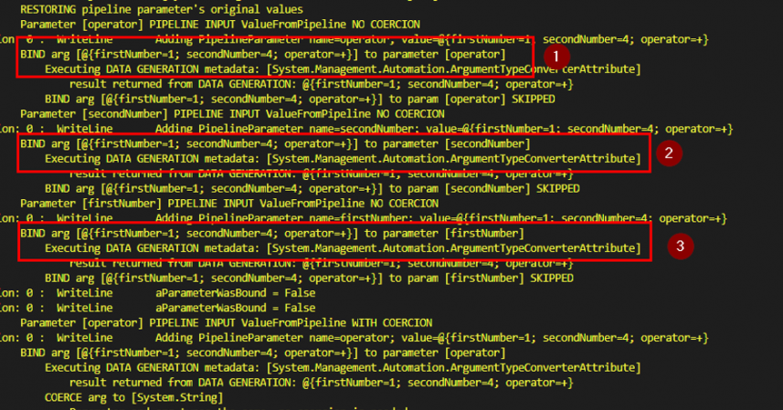 Screenshot: Parameter binding