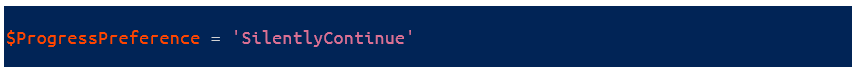$ProgressPreference = 'SilentlyContinue'