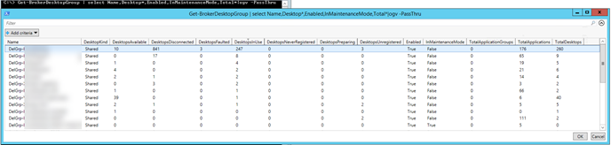 Screenshot of Delivery group statistics in Citrix Studio