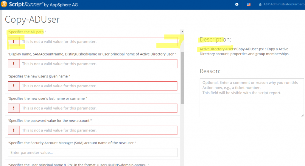 Ansicht einer Aktion in der Delegate App