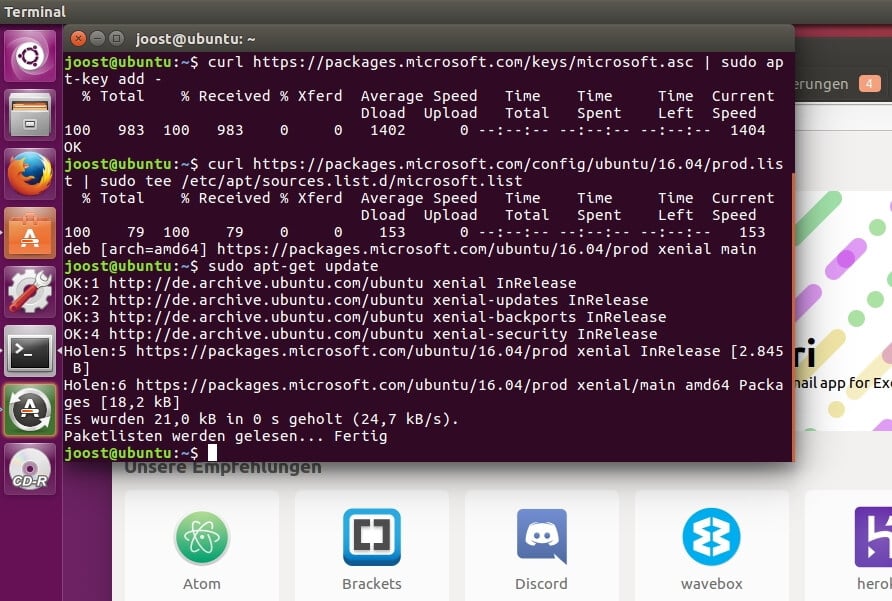 PowerShell Linux, Ubuntu
