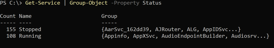 02_get-service group-object -property status-1
