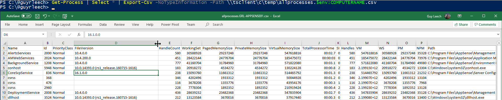 Exportieren von mit PowerShell abgerufenen Daten in eine .csv-Datei