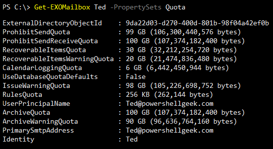 Screenshot: Output of